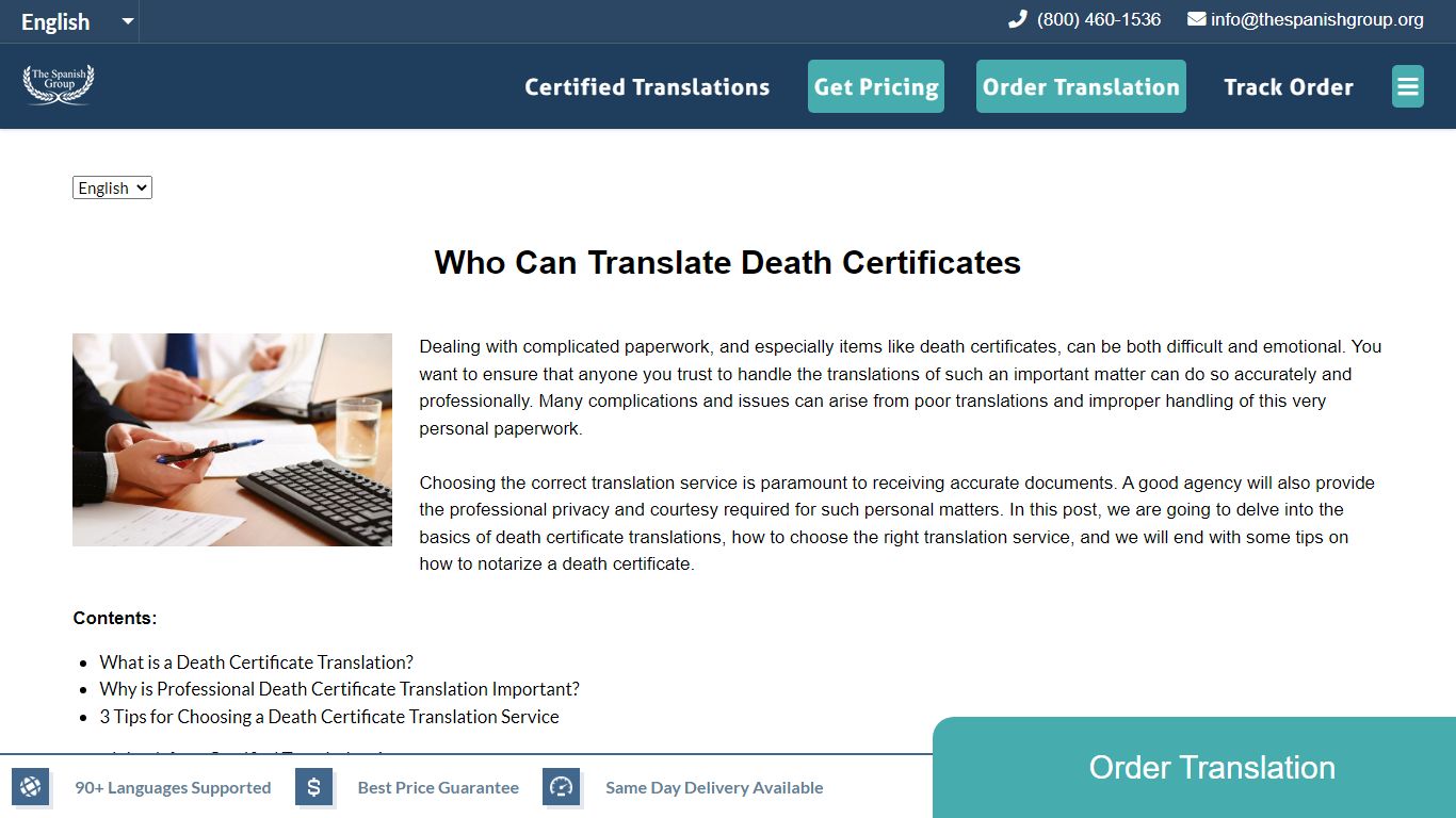 Who Can Translate Death Certificates - The Spanish Group
